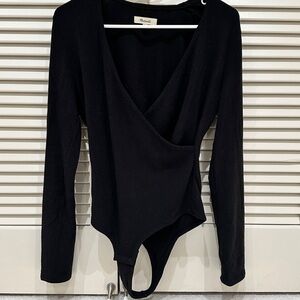 Madewell Black Wrap Bodysuit